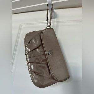 Coach Metallic and lilac wristlet